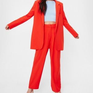 NastyGal High Waisted Straight Leg Tailored Pants